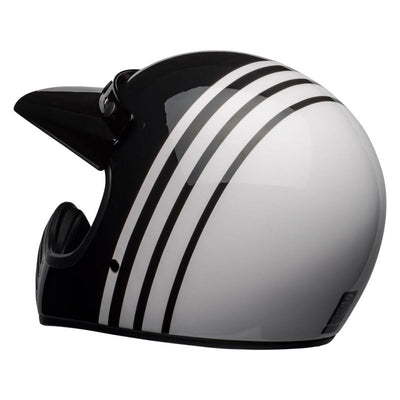 Moto 3 Reverb Gloss White-Black Motorcycle Helmet