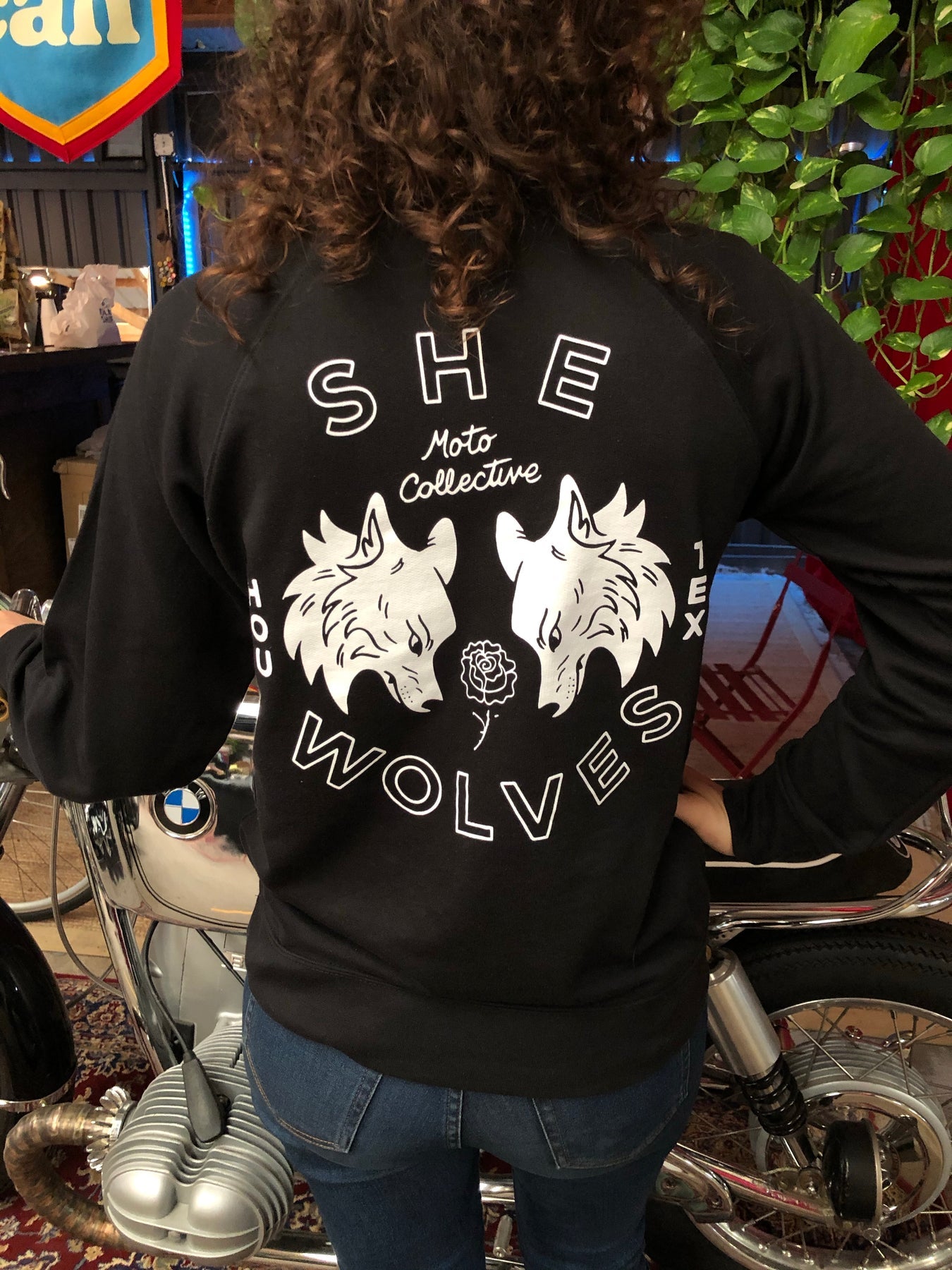She-Wolves Moto Collection - Black Sweatshirt - Wolfsmiths Heights
