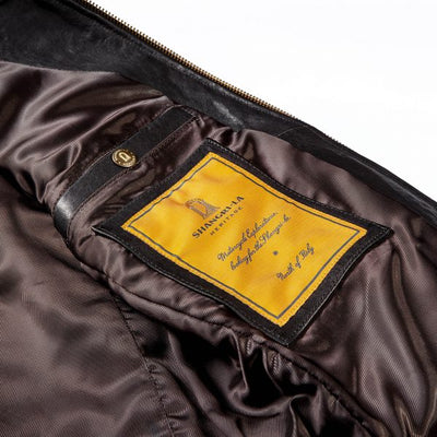 Cafe Racer Black Leather Jacket | Shangri-La Heritage