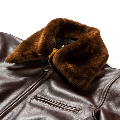 Varenne Fur Collar Brown Leather Jacket | Shangri-La Heritage